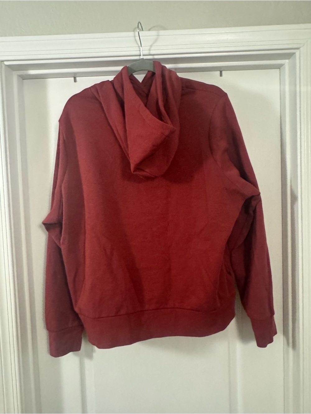 Adidas Women's Maroon Pullover Hoodie with White Logo - Picture 7 of 10